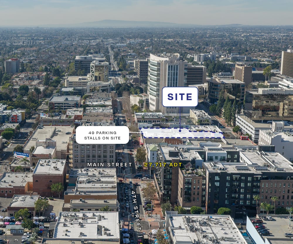 Aerial shot of 201 W 4th Street