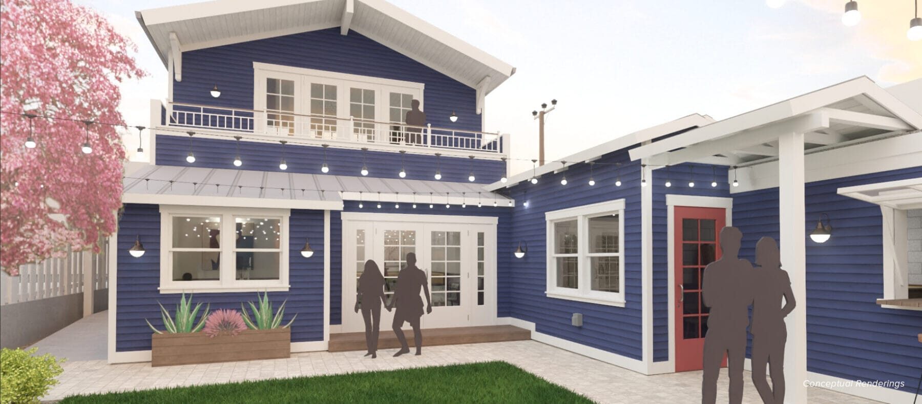 Front view of building