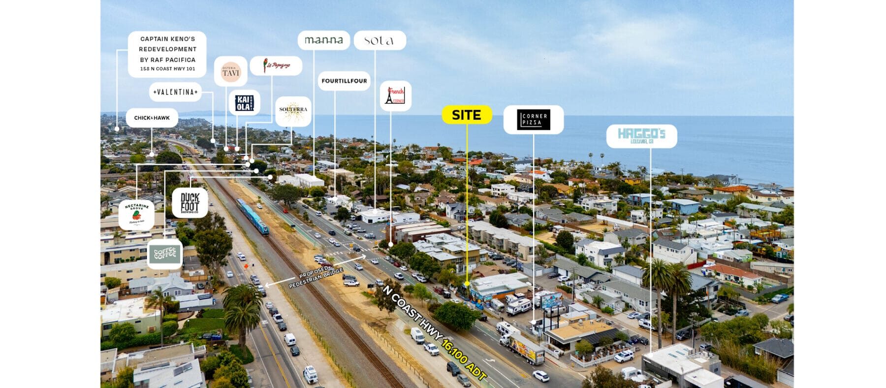 Aerial of N Coast Hwy Encinitas