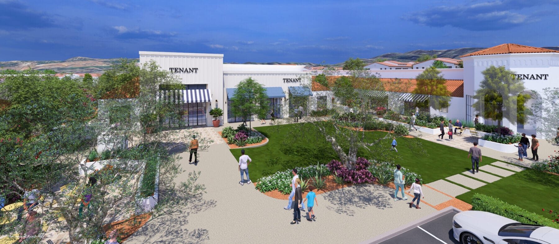 Bird's eye view rendering of the new mixed-used development, Campo on 17th