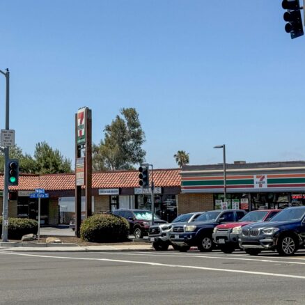 895 E Vista Way and the SWC of E Vista Way and Vale Terrace Dr viewed from the signalized intersection.