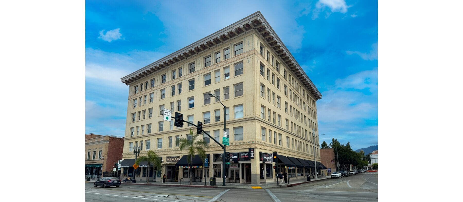 Frontage of a large historic building.