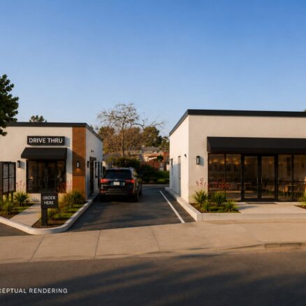 Conceptual rendering of a two-building concept at 628-30 E San Ysidro Blvd.