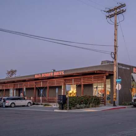 The building at 535 Florence St viewed from the corner of Cypress and Florence