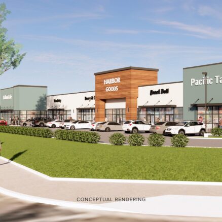 Conceptual rendering of the renovated storefronts at 8075 Balboa Ave.